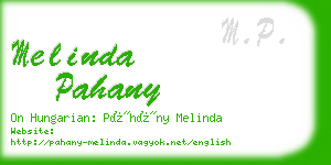 melinda pahany business card